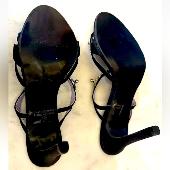 🪩SUMMER RIO🪩 DANGELING RHINESTONE STRAPPY SLING BACK 4” HEEL SANDALS NWOB - Picture 7 of 7